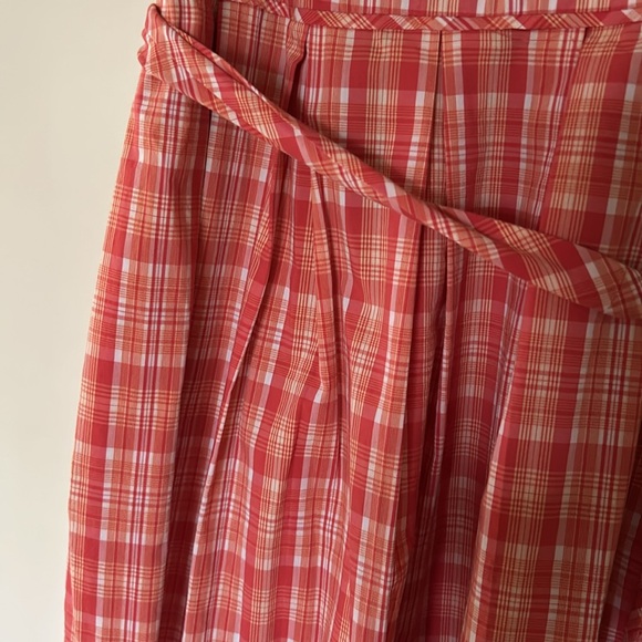 NWOT.  Ann Taylor Loft plaid short summer dress in a shade of peachy orange. - Picture 7 of 12
